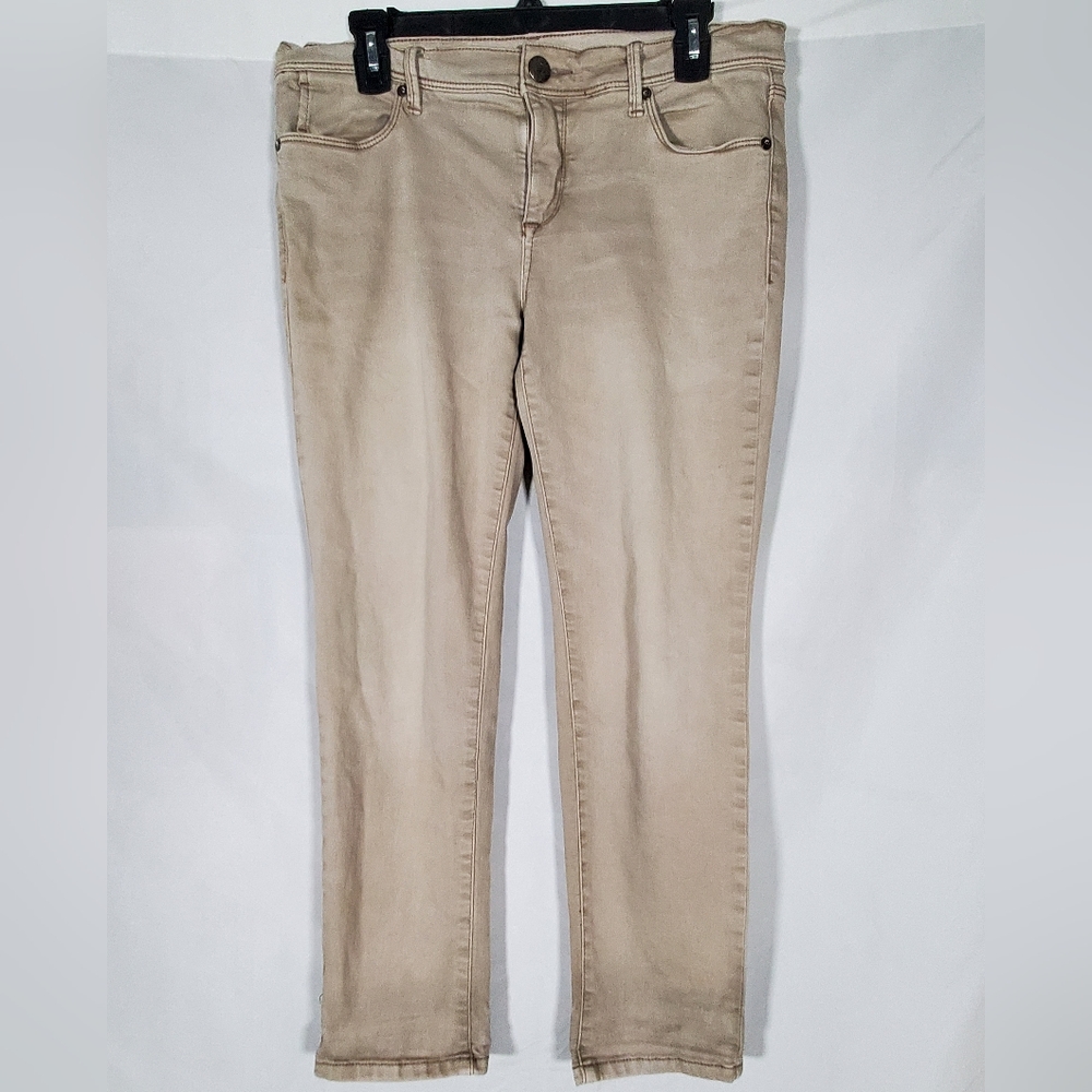 FREE PEOPLE SAND BEIGE LIGHTWEIGHT STRETCHY DENIM SKINNY JEANS WOMENS 30
